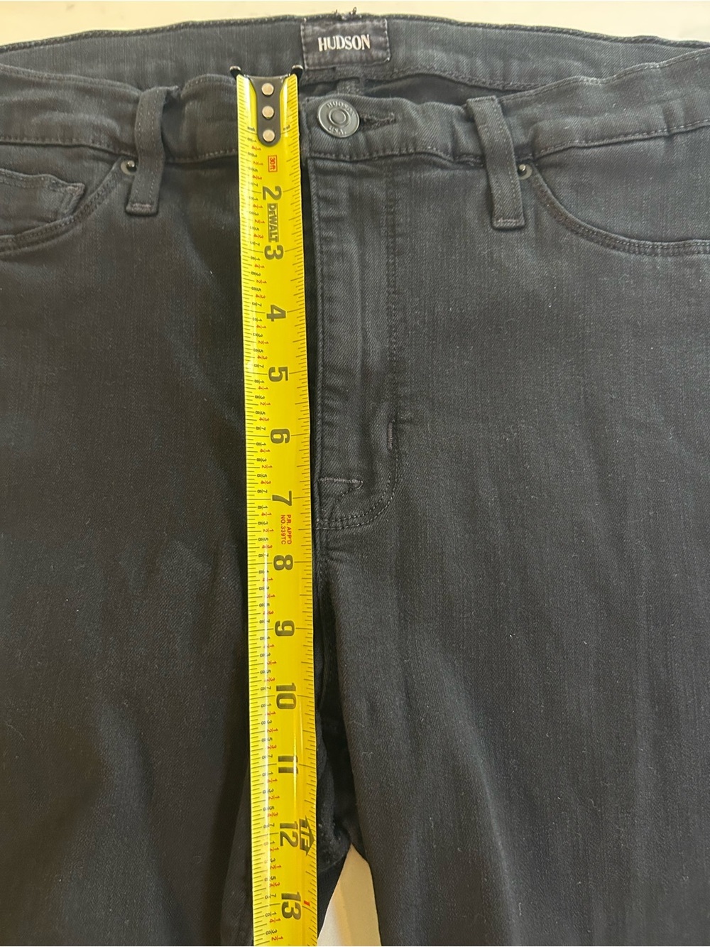Hudson Nico Midrise Super Skinny Jeans Rava Black Distressed Size 33 - Picture 11 of 16